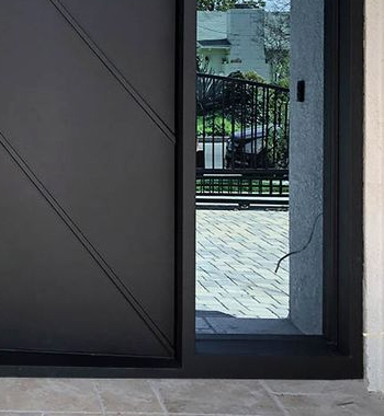 Steel Door Matte Black With Side Glass view 4
