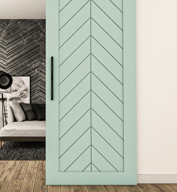 Green Barn Door With Handle view 4