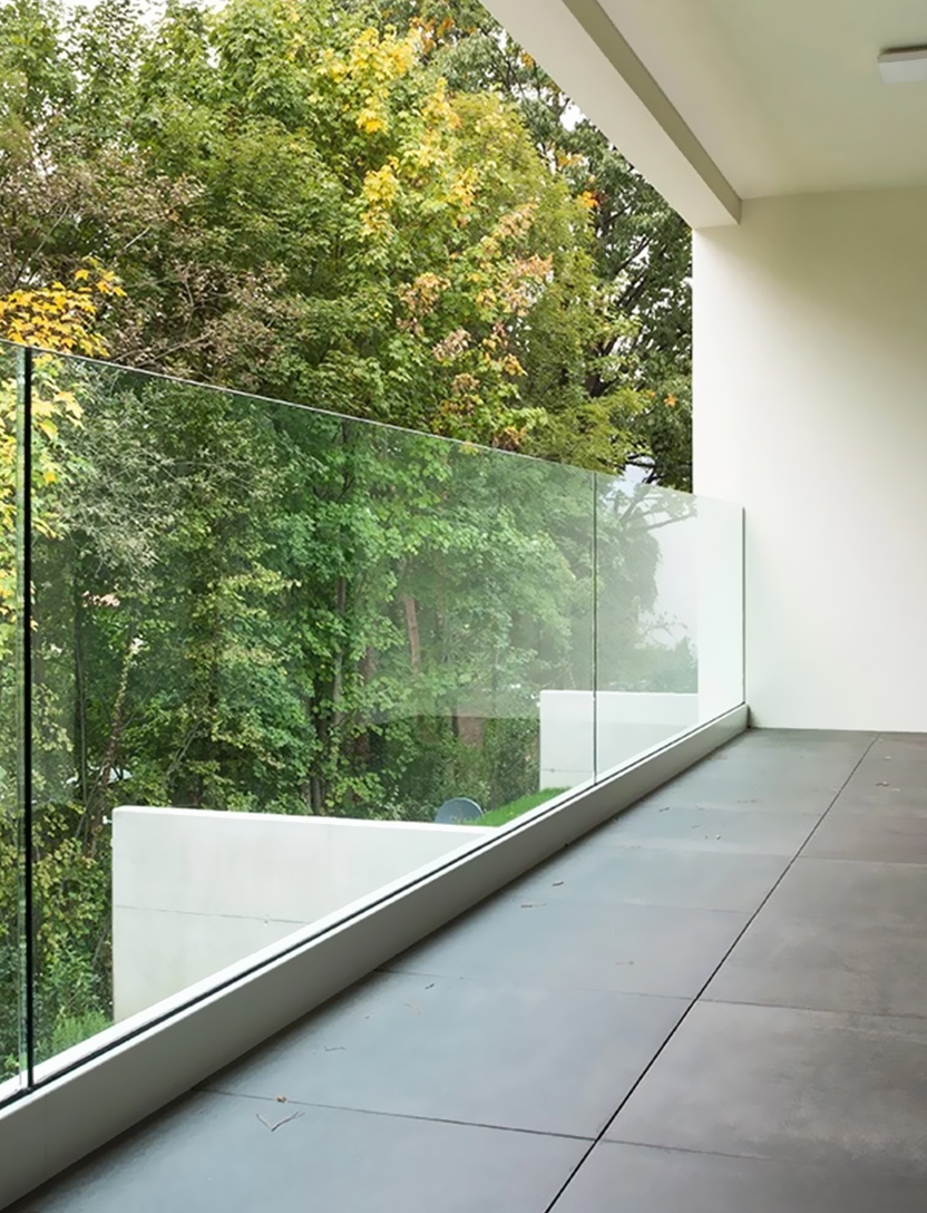 U Channel Glass Railing view 3