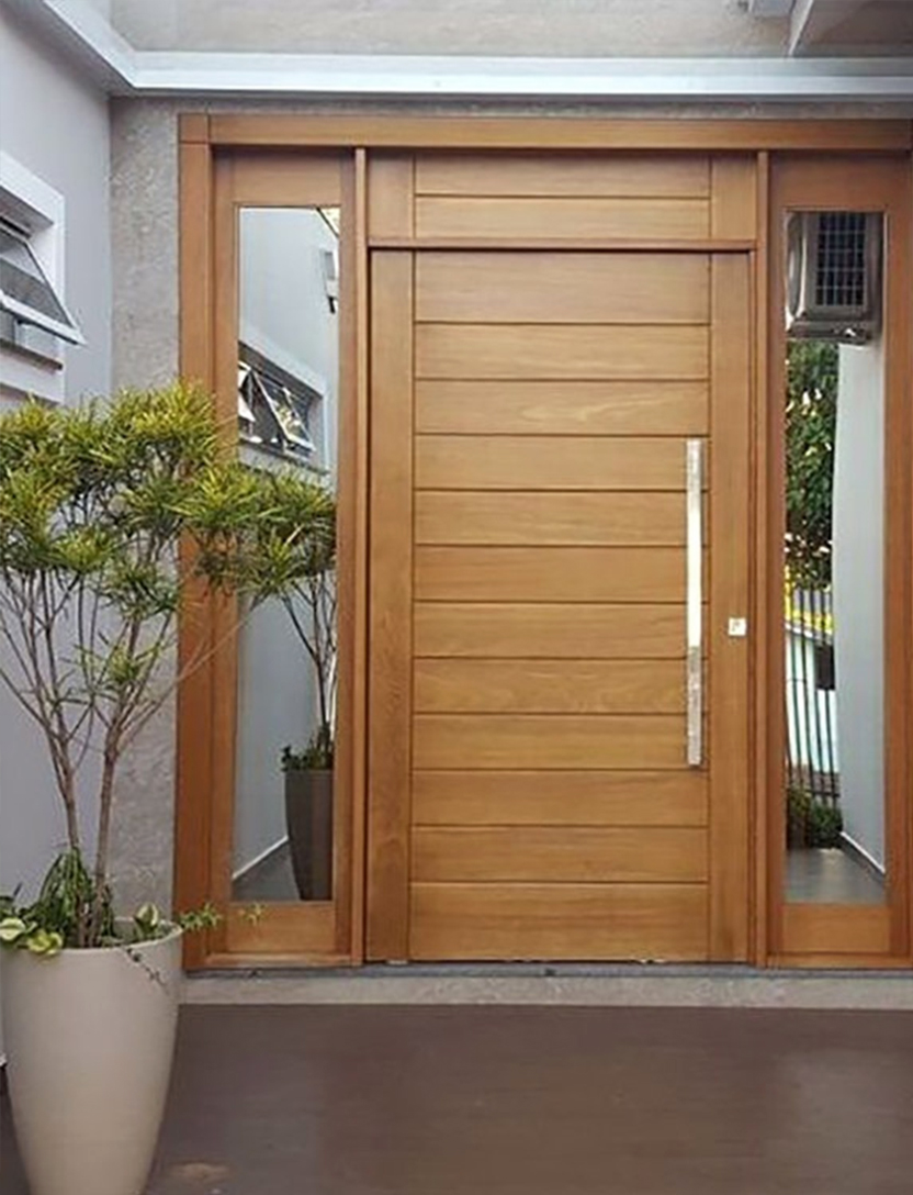 Vintage Solid Wood Door Framing Sunlit Serenity view 3