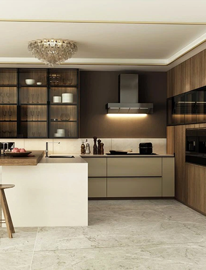 Melamine Finish Kitchen Cabinet view 3