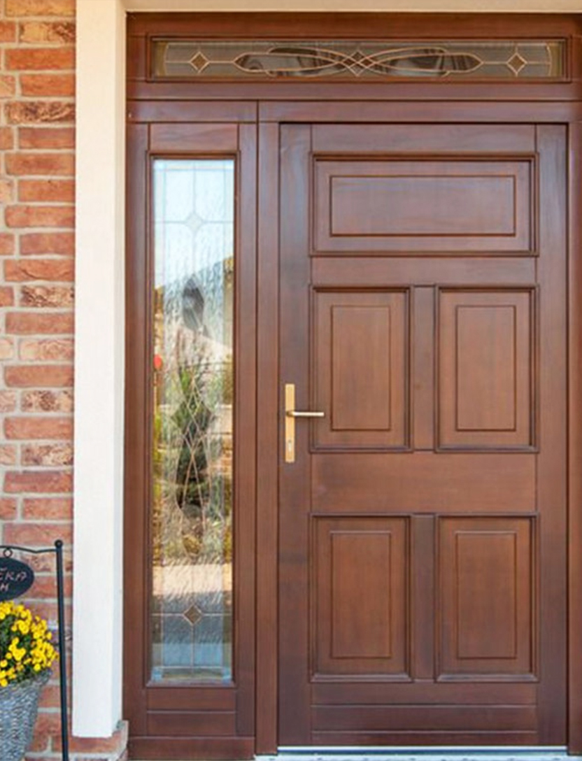Solid Wood Door With Golden Lock view 3