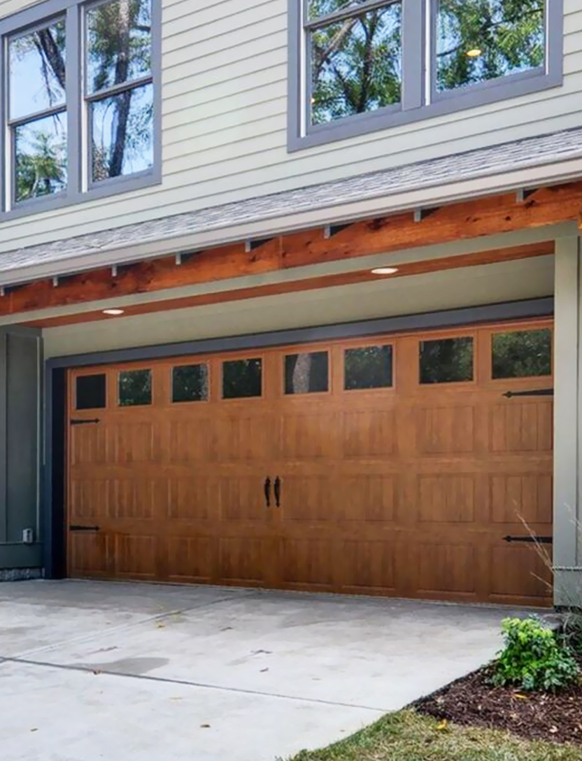 Solid Wood Garage Door view 3