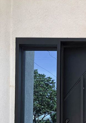 Steel Door Matte Black With Side Glass