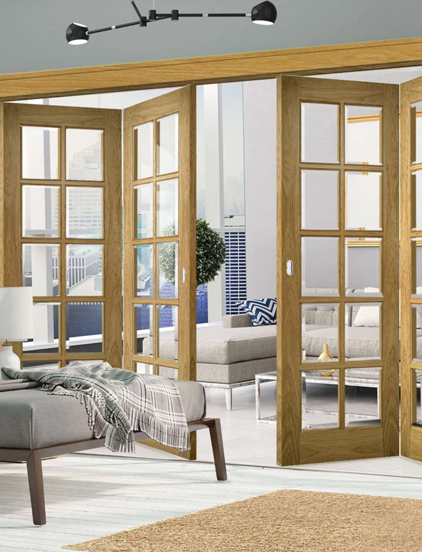 Interior Bi-folding Door With Glass view 3