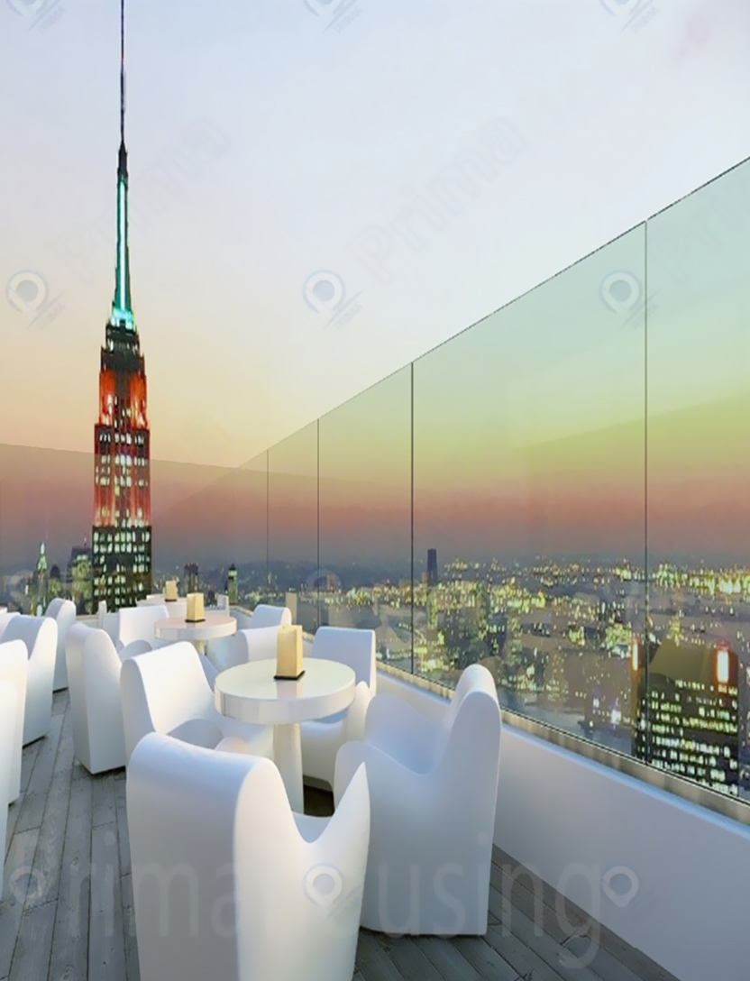 U Channel Glass Railing view 3
