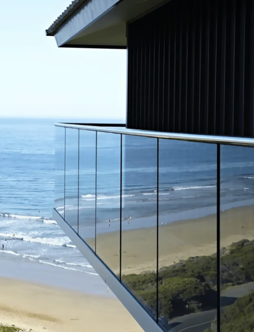 U Channel Glass Railing view 3