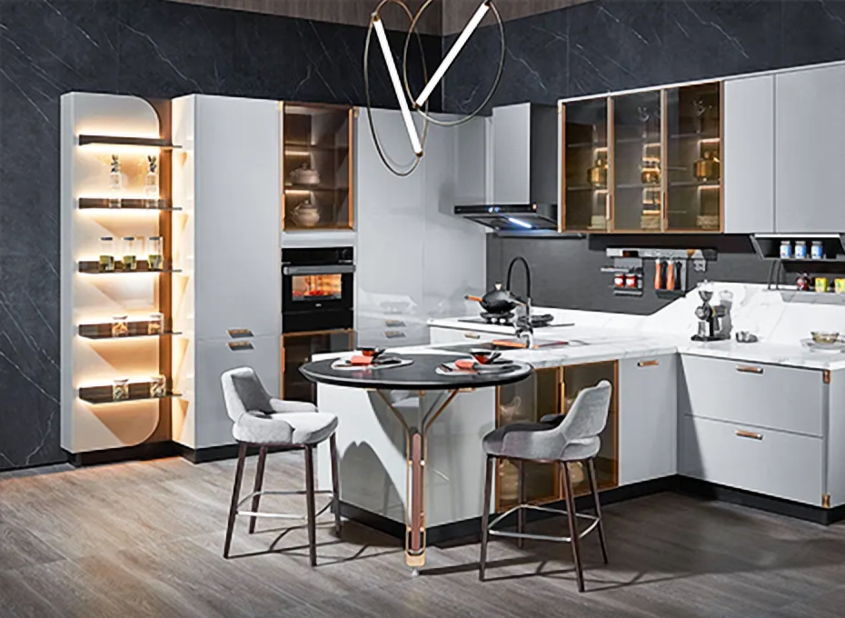 Lacquer Finish Kitchen Cabinet view 2